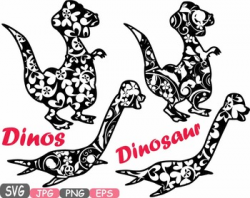 Dinosaur Dinos pack Mascot Flower Clipart zoo circus trex fossil Birthday  -461s