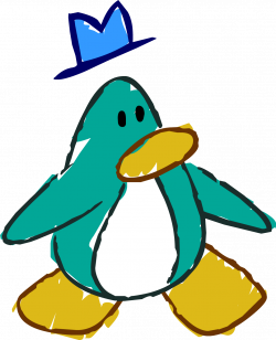 Image - Doodle Dimension penguin Aqua hat.png | Club Penguin Wiki ...