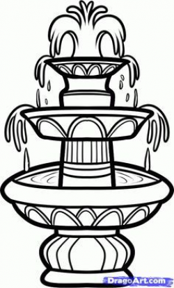 fountain drawing | how to draw a fountain, water fountain ...