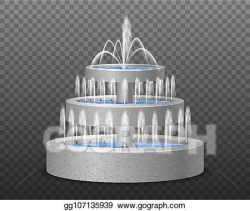 Vector Art - Realistic tier fountain transparent. EPS ...