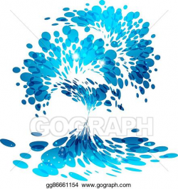 Vector Illustration - Water splash, stylized fountain. Stock ...