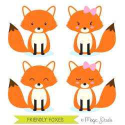 Fox clipart woodland animals clipart forest animals clipart