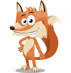 Funny fox character with heart. Vector cartoon illustration ...