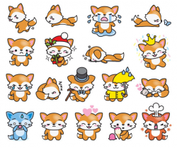 Premium Vector Clipart - Kawaii Floss the Fox - Cute Fox ...