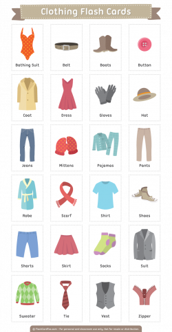 Printable Clothing Flash Cards