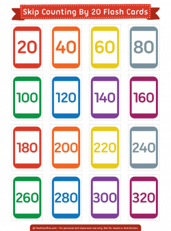 Free printable skip counting by 20 flash cards. Download them in PDF ...