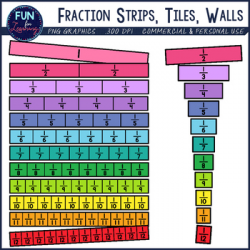 Fraction Tiles, Fraction Strips, & Fraction Walls - Clipart ...