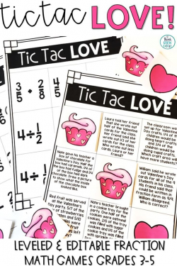 Tic Tac Toe Fractions Math Games (Tic Tac Love)