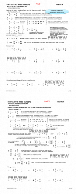 Worksheets by Math Crush: Fractions