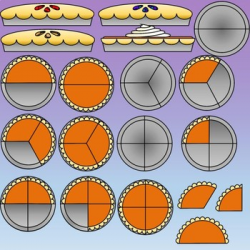 Pie and Pie Fractions Clipart