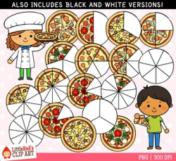 Pizza Fractions Clipart
