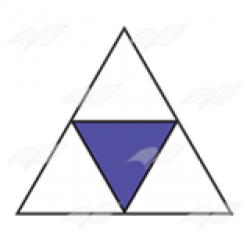 Fraction Triangle , showing one-fourth, purple, white