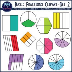 Basic Fractions Clipart - Set 2 (Halves through Twelfths)