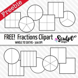 Fractions Clip Art ~ FREE! Black & White Outlines | Math ...