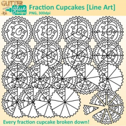 Cupcake Fraction Clip Art: Math Word Problem Graphics B&W {Glitter Meets  Glue}