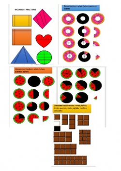 Fun Fraction Food & Shape Clipart- Incorrect Fractions, 1/2, 1/4, 1/8 + more