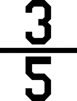Numerical fraction 3/5 | ClipArt ETC