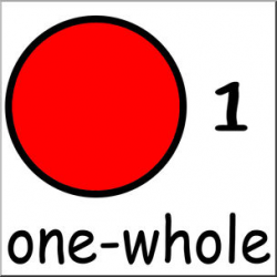 Clip Art: Labeled Fractions: 01 1/1 One Whole Color I ...