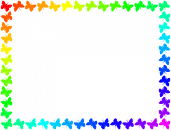 Clipart - Butterfly frame (colourful)