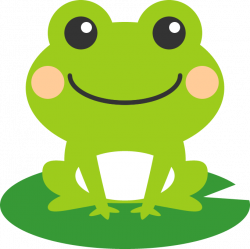 葉っぱの上に乗った可愛い蛙（かえる）のイラスト | カエル | Pinterest ...