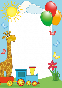 Child Picture frame Illustration - Giraffe station wall sheet 623 ...