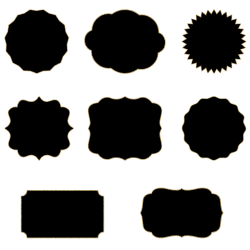 Ornate Frames Clipart - Black and Gold Glitter Border - DIGITAL FILE ...
