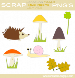 free digital woodland scrapbooking embellishment - snail, mushrooms ...