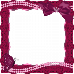 Red Transparent Frame with Butterfly Ribbon and Pearls | Elegant ...