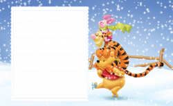Cute Winter Kids Frame with Winnie the Pooh and Friends | Te invito ...