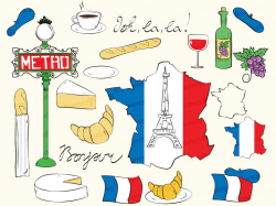 France clipart eiffel tower paris clipart map french flag