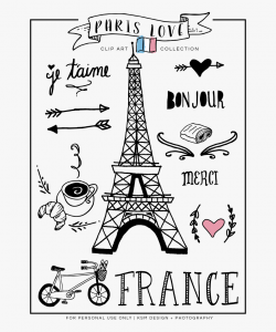 Paris Love Clipart {free Download} - France Clipart Black ...