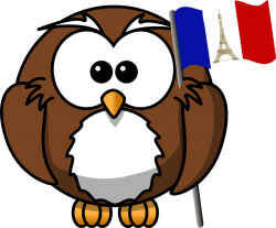 Clipart - Owl with French flag