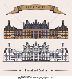 Vector Stock - French chateau chambord castle building ...