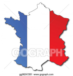 Vector Art - French flag on a map of france. EPS clipart ...