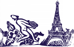 Clipart - Lady and Eiffel Tower
