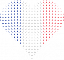 Clipart - Heart France Flag Eiffel Tower