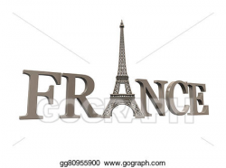 Stock Illustration - Eiffel tower with france text. Clipart ...