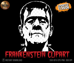 Frankenstein Clipart, Movie Monster Clipart for cutting machines,  Frankenstein SVG, Halloween Clipart cut files