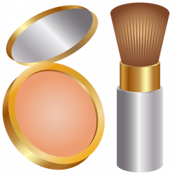 Face Powder and Brush PNG Transparent Clip Art Image | Gallery ...