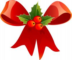 CHRISTMAS RED BOW AND HOLLY CLIP ART | CLIP ART - CHRISTMAS 1 ...