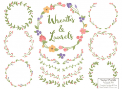 Free Vector Wreaths | Printing | Vector flowers, Laurel ...