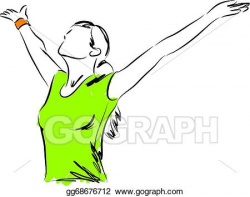 Vector Clipart - Girl breathing freedom illustration. Vector ...