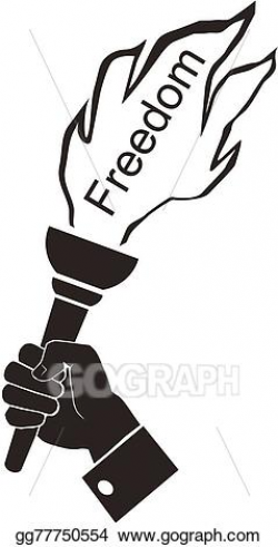 Vector Stock - Torch of freedom in hand, symbol of. Stock ...
