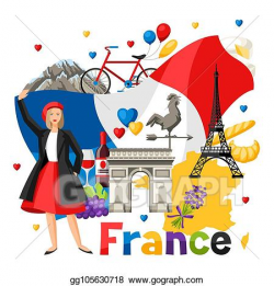 Vector Art - France background design. EPS clipart ...