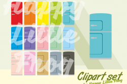 Fridge clipart, refrigerator clipart, kitchen clipart, food cliparts,  household print, fridge graphic, fridge printable