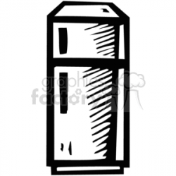 black white fridge clipart. Royalty-free clipart # 382949