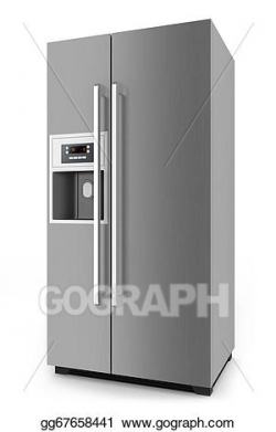 Clip Art - Silver fridge. Stock Illustration gg67658441 ...