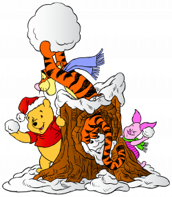 Winnie the Pooh and Friends with Snowballs PNG Clip Art Image ...