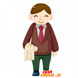 Purchase Man mascot costume tie with a friendly air in 2D / 3D mascots