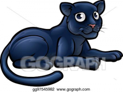 Vector Stock - Black panther cartoon character. Clipart ...
